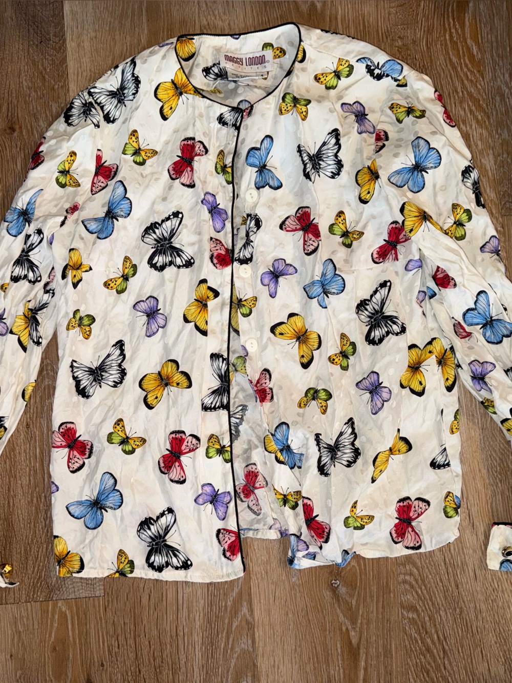 Maggy London Multicolor Butterfly Button-Up